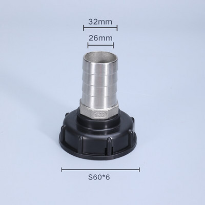 Storas S60x6 IBC bako adapteris šiurkščiavilnių sriegių vožtuvo jungiamosios detalės 1000 l vandens bako sodo žarnos jungtis Aukštos kokybės