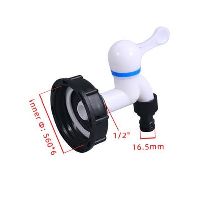 Storas S60x6 IBC bako adapteris šiurkščiavilnių sriegių vožtuvo jungiamosios detalės 1000 l vandens bako sodo žarnos jungtis Aukštos kokybės