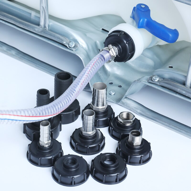 Storas S60x6 IBC bako adapteris šiurkščiavilnių sriegių vožtuvo jungiamosios detalės 1000 l vandens bako sodo žarnos jungtis Aukštos kokybės