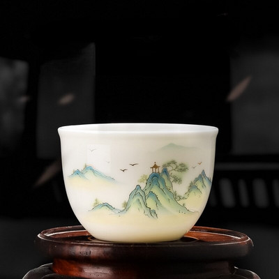 Kiváló minőségű jade porcelán Kung Fu teáscsésze kreatív mintás Dragon Tiger espresso teáscsészék kézzel festett kerámia teás edények