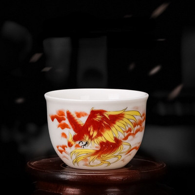 Kiváló minőségű jade porcelán Kung Fu teáscsésze kreatív mintás Dragon Tiger espresso teáscsészék kézzel festett kerámia teás edények