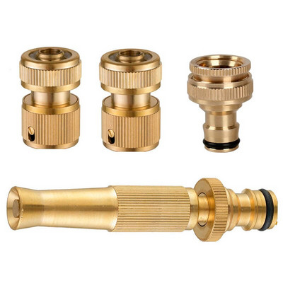 Žalvario G1/2 G3/4 greito vandens stabdymo jungtis automobilių plovimo vandens pistoleto komplektas Sodo žarnos varinė jungtis ir vandens pistoleto rinkinys