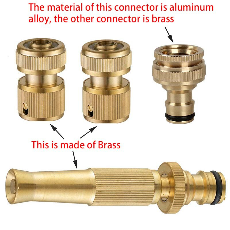 Žalvario G1/2 G3/4 greito vandens stabdymo jungtis automobilių plovimo vandens pistoleto komplektas Sodo žarnos varinė jungtis ir vandens pistoleto rinkinys