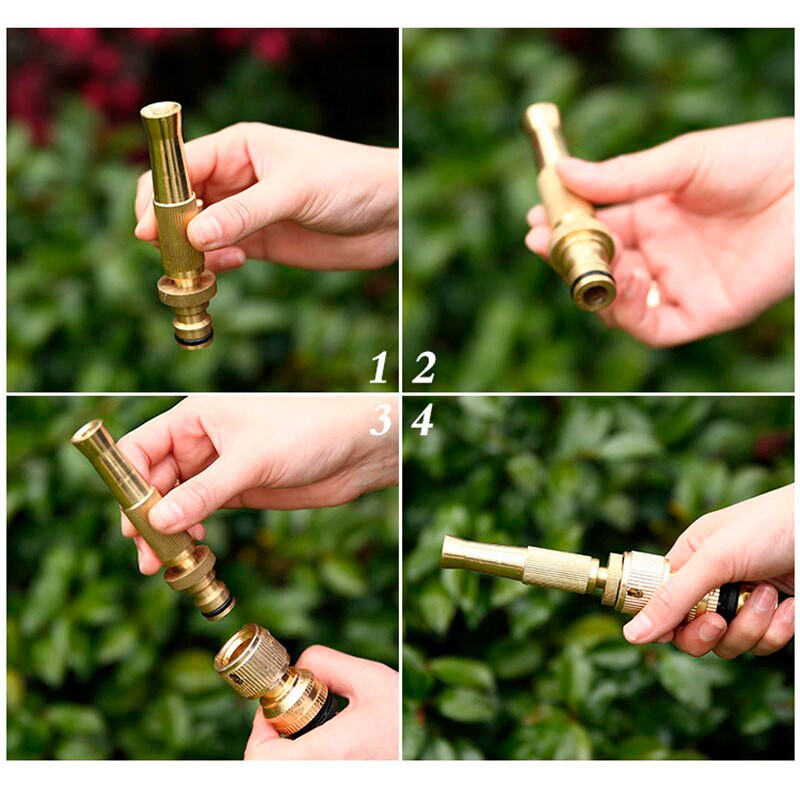 Žalvario G1/2 G3/4 greito vandens stabdymo jungtis automobilių plovimo vandens pistoleto komplektas Sodo žarnos varinė jungtis ir vandens pistoleto rinkinys