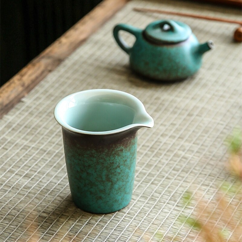Kínai Fazekasvásár csésze teásbögrék Kung Fu Vintage tea tengeri zöld teáscsésze kemence csere teásedény teaszertartási edény