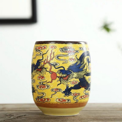 Japán stílusú nagy retro kék-fehér porcelán teáscsésze kung fu italos edények háztartási vizes bögre borospohár irodai teáscsészék
