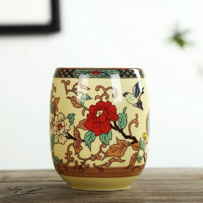 Japán stílusú nagy retro kék-fehér porcelán teáscsésze kung fu italos edények háztartási vizes bögre borospohár irodai teáscsészék