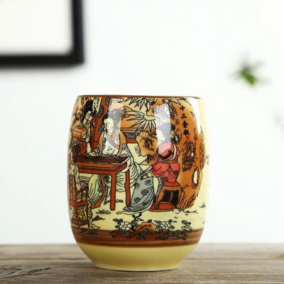 Japán stílusú nagy retro kék-fehér porcelán teáscsésze kung fu italos edények háztartási vizes bögre borospohár irodai teáscsészék