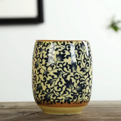 Japán stílusú nagy retro kék-fehér porcelán teáscsésze kung fu italos edények háztartási vizes bögre borospohár irodai teáscsészék
