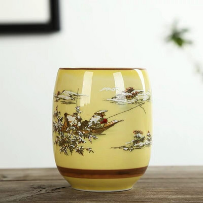 Japán stílusú nagy retro kék-fehér porcelán teáscsésze kung fu italos edények háztartási vizes bögre borospohár irodai teáscsészék