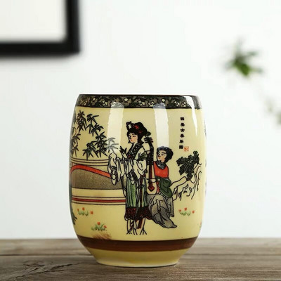 Japán stílusú nagy retro kék-fehér porcelán teáscsésze kung fu italos edények háztartási vizes bögre borospohár irodai teáscsészék