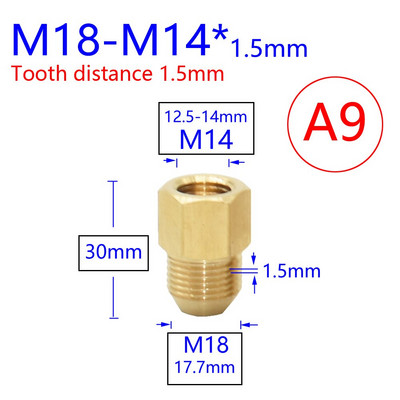 Mjed 3/8 1/2 inča M22 M14 M18 navojni konektor Vodovodna slavina Bakrena metalna navojna vodovodna cijev Spojka Adapter za slavinu 1 kom
