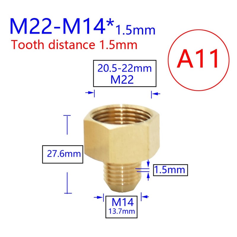 Sárgaréz 3/8 1/2 hüvelykes M22 M14 M18 menetes csatlakozó Vízcsap Réz fém menetes vízcső csatlakozó csaptelep adapter 1db