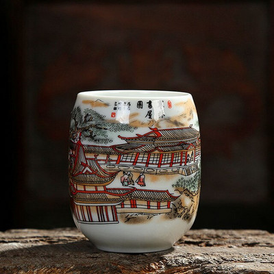 200 ml Jing De Zhen mázas festmény nagy kapacitású kerámia teáscsésze porcelán teáscsésze háztartási kínai kung fu csésze teáskészlet kellékek