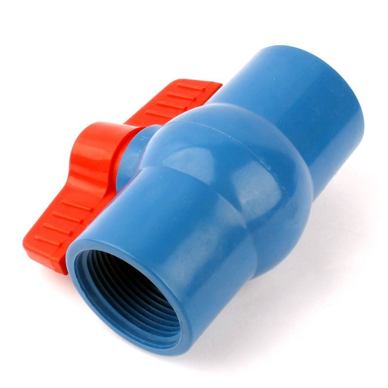 Belső átm. 1 1/4"-es csatlakozó/40 mm-es aljzat, egyenes vályús golyóscsap piros kapcsoló golyóscsap kék PVC szelep Kerti öntözőszerelvények