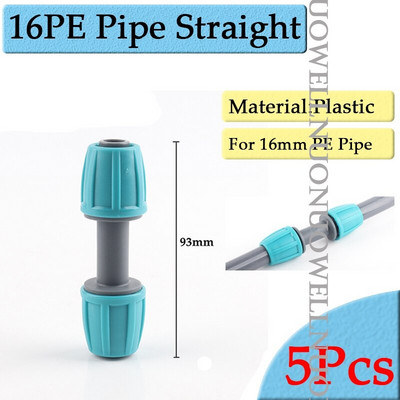 5 buc 16 mm conectori pentru furtunuri de udare a grădinii micro irigare țeavă PE cot tee îmbinări drepte truse de udare agricole fitinguri