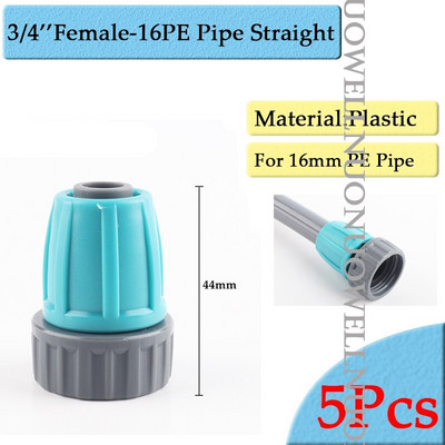 5 buc 16 mm conectori pentru furtunuri de udare a grădinii micro irigare țeavă PE cot tee îmbinări drepte truse de udare agricole fitinguri