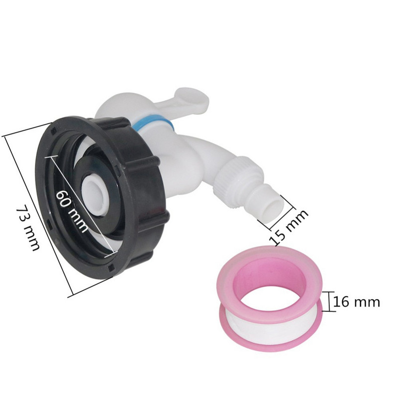 S60X6 IBC bako adapteris prie plastiko 1/2 colio čiaupo pakeitimo vožtuvo jungiamosios detalės Namų sodo vandens jungtys Drenažo maišytuvo adapteris