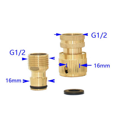 1/2"-os 3/4"-es kerti tömlő gyorscsatlakozó sárgaréz csatlakozókészlet vízpisztoly szerelvény tömlőadapter 1 készlet
