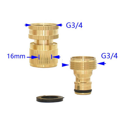 1/2"-os 3/4"-es kerti tömlő gyorscsatlakozó sárgaréz csatlakozókészlet vízpisztoly szerelvény tömlőadapter 1 készlet