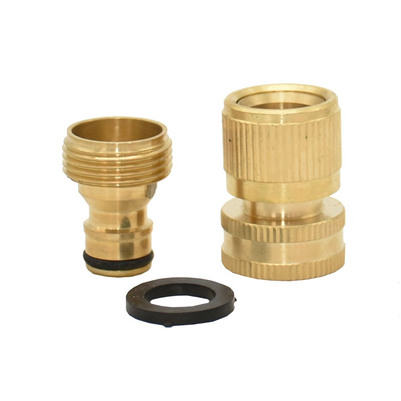 1/2"-os 3/4"-es kerti tömlő gyorscsatlakozó sárgaréz csatlakozókészlet vízpisztoly szerelvény tömlőadapter 1 készlet