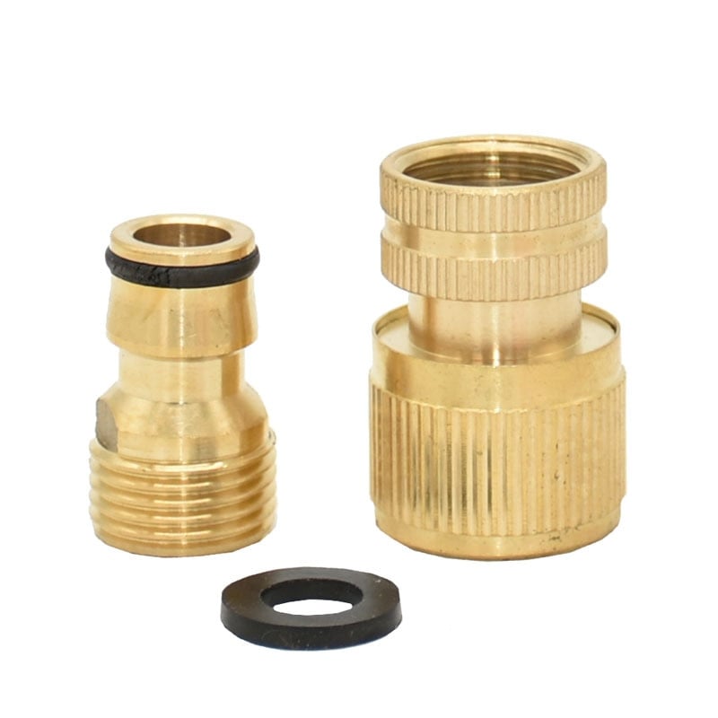 1/2"-os 3/4"-es kerti tömlő gyorscsatlakozó sárgaréz csatlakozókészlet vízpisztoly szerelvény tömlőadapter 1 készlet