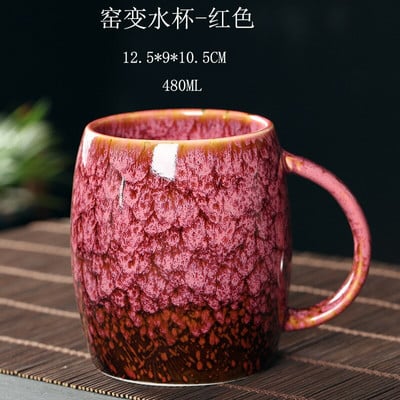 Cană din ceramică China mare de 480 ml Cuptor Schimbare ceașcă de cafea Căni de apă din porțelan Căni de ceai din ceramică Cadou Comerț cu ridicata pentru băuturi cu mâner