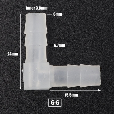 200 ~ 5 db 4 ~ 20 mm Élelmiszer minőségű PP egyenlő könyökcsatlakozók Akváriumi akvárium tömlőcsatlakozó Kerti vízcsatlakozó levegőtömlő csatlakozó