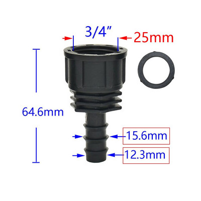 Filet de 1/2 3/4 1 inch la 16mm 20mm 25mm 32mm Conectori barb pentru furtun 1/2 3/4 1" Conector pentru furtun de apă pentru tub Pe 4 buc.