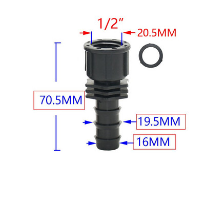 Filet de 1/2 3/4 1 inch la 16mm 20mm 25mm 32mm Conectori barb pentru furtun 1/2 3/4 1" Conector pentru furtun de apă pentru tub Pe 4 buc.