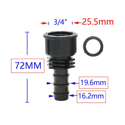 Filet de 1/2 3/4 1 inch la 16mm 20mm 25mm 32mm Conectori barb pentru furtun 1/2 3/4 1" Conector pentru furtun de apă pentru tub Pe 4 buc.
