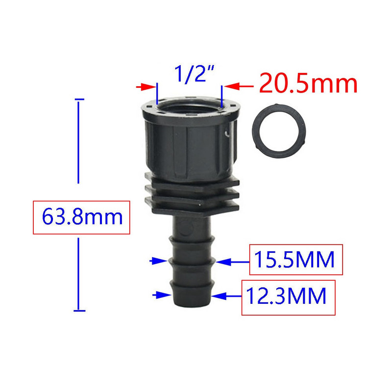 Filet de 1/2 3/4 1 inch la 16mm 20mm 25mm 32mm Conectori barb pentru furtun 1/2 3/4 1" Conector pentru furtun de apă pentru tub Pe 4 buc.