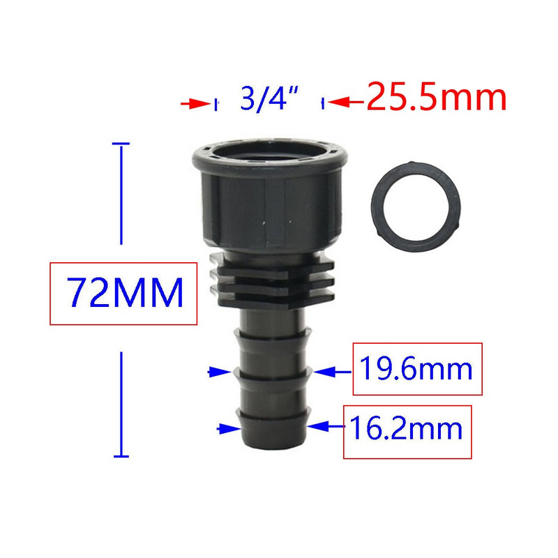 Filet de 1/2 3/4 1 inch la 16mm 20mm 25mm 32mm Conectori barb pentru furtun 1/2 3/4 1" Conector pentru furtun de apă pentru tub Pe 4 buc.