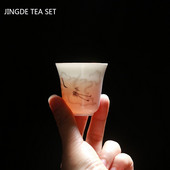 1vnt Antikvarinis keraminis arbatos puodelis Kelioninis nešiojamas balto porceliano arbatos puodelis Boutique rankomis dažytos gėlės arbatos dubuo Buitinis arbatos rinkinys