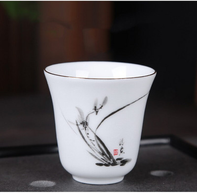 1vnt Antikvarinis keraminis arbatos puodelis Kelioninis nešiojamas balto porceliano arbatos puodelis Boutique rankomis dažytos gėlės arbatos dubuo Buitinis arbatos rinkinys