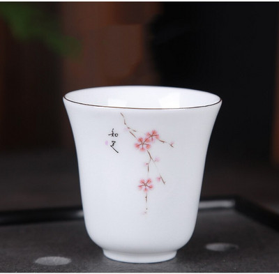 1vnt Antikvarinis keraminis arbatos puodelis Kelioninis nešiojamas balto porceliano arbatos puodelis Boutique rankomis dažytos gėlės arbatos dubuo Buitinis arbatos rinkinys
