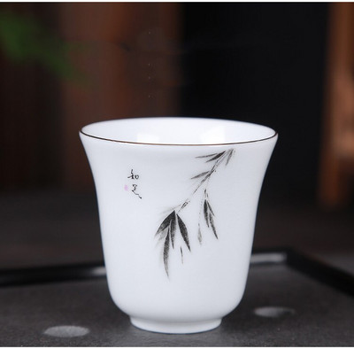 1vnt Antikvarinis keraminis arbatos puodelis Kelioninis nešiojamas balto porceliano arbatos puodelis Boutique rankomis dažytos gėlės arbatos dubuo Buitinis arbatos rinkinys