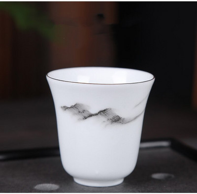 1vnt Antikvarinis keraminis arbatos puodelis Kelioninis nešiojamas balto porceliano arbatos puodelis Boutique rankomis dažytos gėlės arbatos dubuo Buitinis arbatos rinkinys