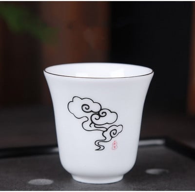 1vnt Antikvarinis keraminis arbatos puodelis Kelioninis nešiojamas balto porceliano arbatos puodelis Boutique rankomis dažytos gėlės arbatos dubuo Buitinis arbatos rinkinys