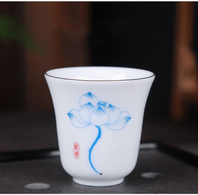 1vnt Antikvarinis keraminis arbatos puodelis Kelioninis nešiojamas balto porceliano arbatos puodelis Boutique rankomis dažytos gėlės arbatos dubuo Buitinis arbatos rinkinys