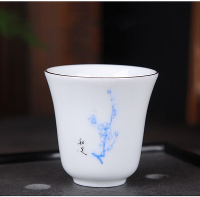 1vnt Antikvarinis keraminis arbatos puodelis Kelioninis nešiojamas balto porceliano arbatos puodelis Boutique rankomis dažytos gėlės arbatos dubuo Buitinis arbatos rinkinys