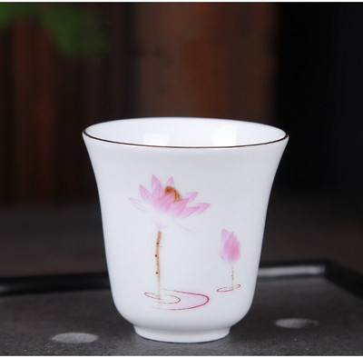 1vnt Antikvarinis keraminis arbatos puodelis Kelioninis nešiojamas balto porceliano arbatos puodelis Boutique rankomis dažytos gėlės arbatos dubuo Buitinis arbatos rinkinys