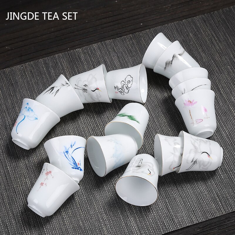 1vnt Antikvarinis keraminis arbatos puodelis Kelioninis nešiojamas balto porceliano arbatos puodelis Boutique rankomis dažytos gėlės arbatos dubuo Buitinis arbatos rinkinys
