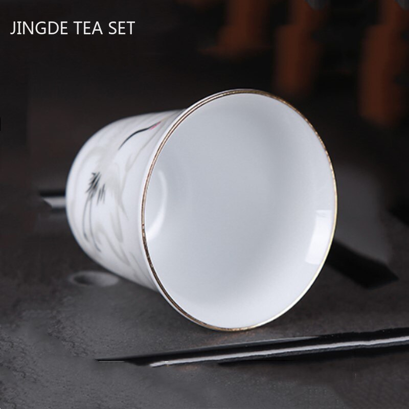 1vnt Antikvarinis keraminis arbatos puodelis Kelioninis nešiojamas balto porceliano arbatos puodelis Boutique rankomis dažytos gėlės arbatos dubuo Buitinis arbatos rinkinys