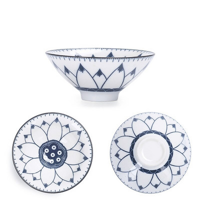 4 db/tétel Kék-fehér porcelán teáscsésze utazási teástál vízkőmentesítő, kézzel festett kerámia csésze Személyes meditációs csésze teáskészlet