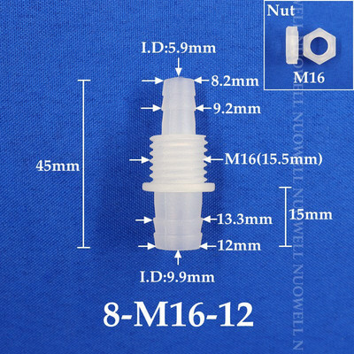 200~5db M12~M16 8~12 mm-es pagoda illesztésekhez PP egyenes csatlakozók Akváriumi akvárium légszivattyú víztömlő válaszfal csatlakozó csatlakozó