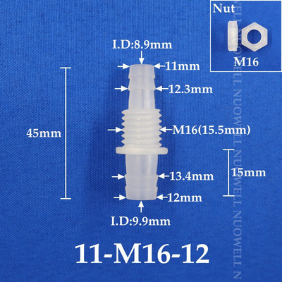 200~5db M12~M16 8~12 mm-es pagoda illesztésekhez PP egyenes csatlakozók Akváriumi akvárium légszivattyú víztömlő válaszfal csatlakozó csatlakozó