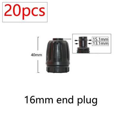 20db 16 mm-es PE cső vízcsatlakozók 1/2 - 3/8'' 1/4'' 1/8'' 6,0 mm csőcsökkentett csatlakozó adapter kerti öntözőszerelvények