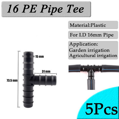 5 buc. 16 până la 20 25 mm conectori pentru țevi PE furtun de udare grădină conector drept fitinguri pentru irigare agricolă adaptor reductor