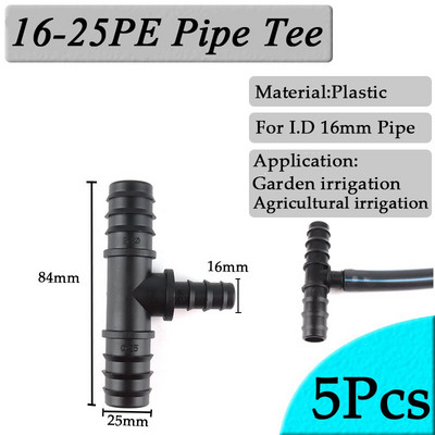 5 buc. 16 până la 20 25 mm conectori pentru țevi PE furtun de udare grădină conector drept fitinguri pentru irigare agricolă adaptor reductor